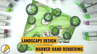 HOW TO use Copic Markers to Hand Render a Landscape Design #20