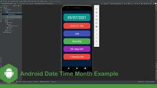 Android Date Time Month Tutorial | Android Studio