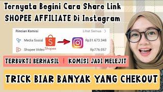 KOMISI MELEJITCARA SHARE LINK SHOPEE AFFILIATE DI INSTAGRAM TANPA MODAL & TANPA EDIT VIDEO