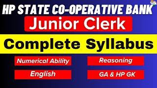 HPSCB Junior Clerk 2024 | Complete Syllabus | Important Topics #hpscb #ibps #hpstudies