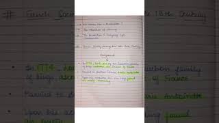 Class 9 History Chapter 1 | THE FRENCH REVOLUTION | NOTES For Your COMPETITIVE EXAMS #shorts #notes