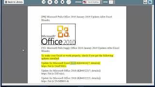 [PR] Microsoft Pulls Office 2010 January 2019 Updates After Excel Blunder