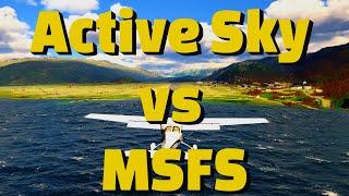 Active Sky vs MSFS default weather | Strong wind landings | Cessna 172