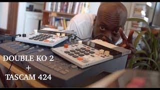 Making beat tapes with 2 K.O. II's + Tascam 424 Portastudio tape machine