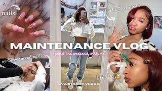 MAINTENANCE VLG:* I CUT MY HAIR* nails,eyebrows, DIY lashes + ring shopping