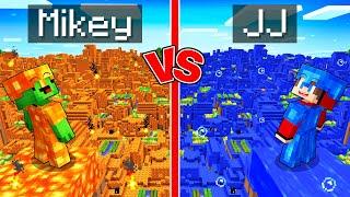 Mikey LAVA vs JJ WATER Village Survival Battle in Minecraft (Maizen)