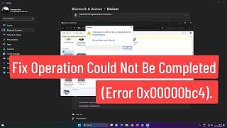 Fix Operation Could Not Be Completed (Error 0x00000bc4).  No Printers Were Found Error