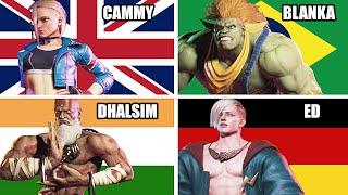 Street Fighter 6 - ALL Characters Nationality (2024)