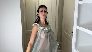 4K TRANSPARENT Try On Haul   No Bra   See Through Dresses