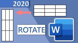 How To Rotate Table in Word | Change Orientation | Flip Table (2020)