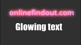 Glowing Text in Html CSS | CSS Tutorial