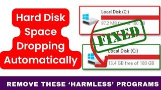 SOLVED!  Hard Drive Space Keeps Decreasing :: Remove these ‘Harmless’ Programs