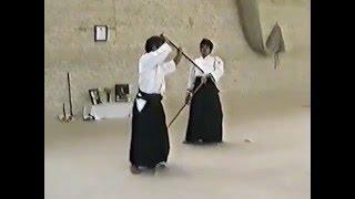 1989 UKA Summer School - T.K. Chiba Sensei Jyo Basics - Otoshi Tsuki 1-4 & Kaiten Uchiotoshi