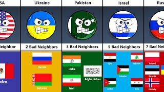 Some Countries How Many Bad Neighbors They Have