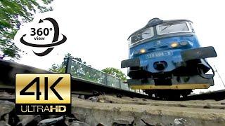 360° camera under freight train (4K) Virtual Reality