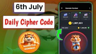 Hamster Kombat Daily Cipher 6 July || 6 July Daily Cipher Code Hamster| Hamster 6 July Daily Cipher