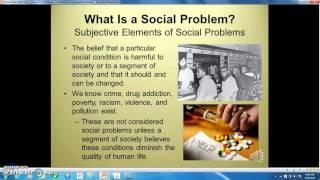 What is a Social Problem?  Objective and subjective elements.