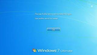 Tidak bisa login "User profile cannot be loaded" Windows 7