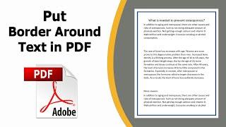 How to put a border around text in adobe acrobat pro dc