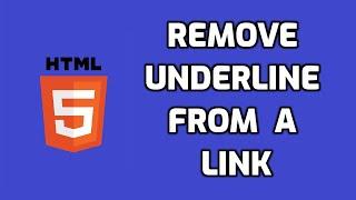 How to Remove underline from a link in HTML