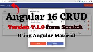 Angular 16 CRUD Application using Material UI| JSON-server mock API | step by step