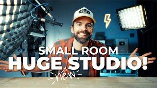 How I Turned a SMALL ROOM into a SPACIOUS New YouTube Studio | Gear, Lighting Setup & Audio