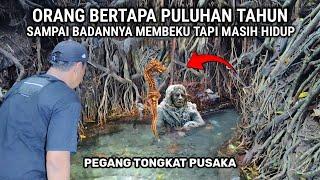 Viral.! Orang Bertapa Puluhan Tahun Pegang Tongkat Pusaka Badanya Membeku Masih Hidup