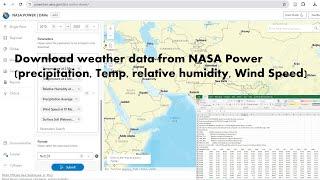 Download weather data from NASA Power (precipitation, temperature, relative humidity, Wind Speed)