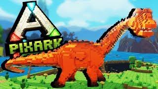 First Dinosaur Taming and Skeleton Dungeon Raid! - PixArk Gameplay - Pixark Ep. 1