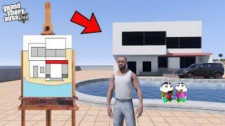 GTA 5 : FRANKLIN DRAW INDIAN BIKE DRIVING 3D HOUSE  WITH HELP OF MAGICAL PAINTING BOARD