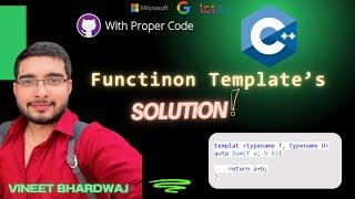 Templates in C++ | Template functions | Vineet Bhardwaj Corporate Trainer | #VineetBhardwajTrainer