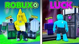 ROBUX vs LUCK Units In Toilet Tower Defense!