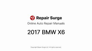 2017 BMW X6 service and repair manual online