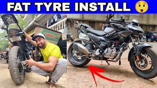 Finally Install 130 Tyre  | Hero Xtreme 125R Tyre Modification  | Fat Tyre Install  | Modified