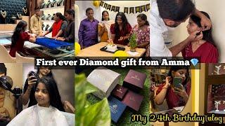 Vlog#32 Diamond Gift For my Birthday by *MOM*||My 24th Birthday Vlog||Hair cut day‍️#birthday