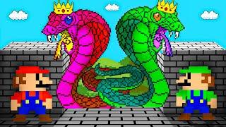 Super Mario Bros. But Mario Rescue Princess Peach in a Giant Snake Maze | Game Animation