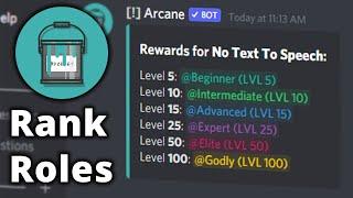 Free Discord Level / Rank Roles (Arcane Bot Setup)