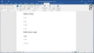 How to add radio buttons in Word