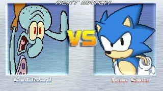 M.U.G.E.N BATTLES | Squidward vs Teen Sonic | SpongeBob SquarePants vs Sonic the Hedgehog