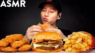 ASMR CHICKEN TENDERS & MUSHROOM ASIAGO BURGER MUKBANG (No Talking) EATING SOUNDS | Zach Choi ASMR