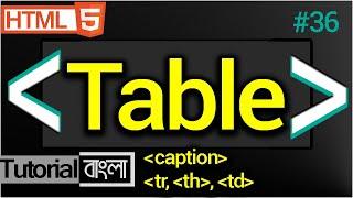 table Tag in HTML - html table caption, tr, th & td - how to create html table Bangla Tutorial #36