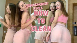 [4K] HOW TO CLEAN? TRANSPARENT ️ try on haul | Dress up Get ready with me with Emily Lure 2024