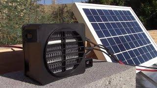 Solar Electric Air Heater! (100W 12V) - 100W Solar Panel runs it! - PV space heating!! Ez DIY