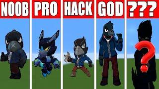 Pixel art (NOOB vs PRO vs HACKER vs GOD) brawl stars CROW in minecraft