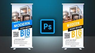 How To Design Professional Roll Up Banner | Photoshop Tutorial