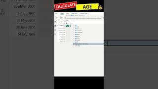 Power BI Calculate Difference - Age From Date of Birth using DAX | #Shorts