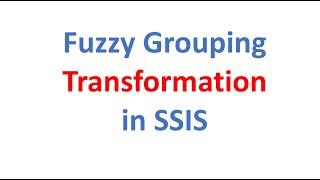 Fuzzy Grouping in SSIS