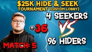 *NEW* WARZONE Aydan Drops 36 Kills!!! (4 Seekers VS 96 Hiders / $25K Hide & Seek Tourney) Match:5