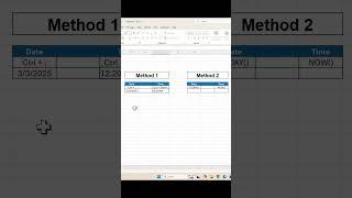 How to Quickly Insert Date & Time in Excel  #excel #exceltutorial #exceltraining #exceltips #fyp