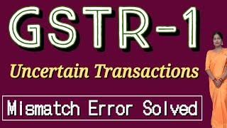 How to solve mismatch error /uncertain transaction in gstr1 in Tally Prime